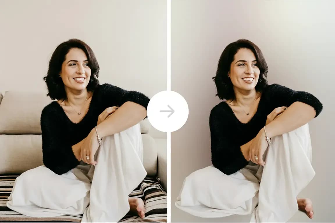 Photo before and after AI