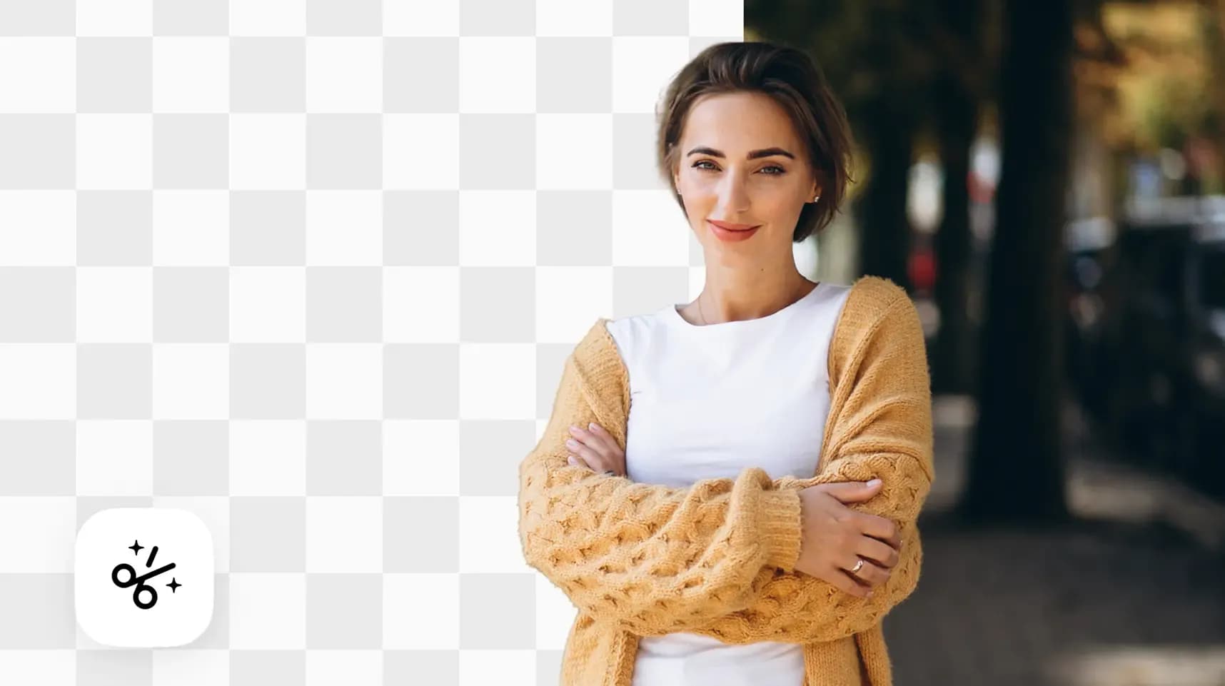 С фотографии удален фон